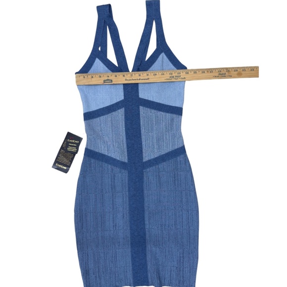 bebe mock denim bandage dress - size Small - Picture 3 of 5